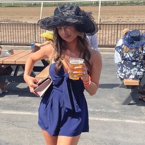 Lulu's Navy Strapless Romper
